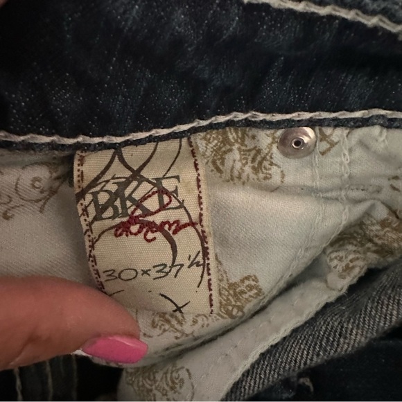 NWOT BKE Sabrina Distressed Dark Indigo Boot Cut Jeans • 30 x 37 1/2 - Picture 8 of 10
